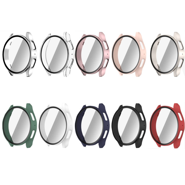 For Samsun Galaxy Watch 7 44mm PC + Tempered Film Integrated Watch Protective Case(Green) - Watch Cases by PMC TechLife | Online Shopping South Africa | PMC TechLife | Buy Now Pay Later Mobicred