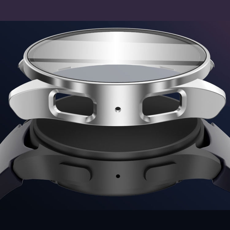 For Samsun Galaxy Watch 7 44mm PC + Tempered Film Integrated Watch Protective Case(Midnight blue) - Watch Cases by PMC TechLife | Online Shopping South Africa | PMC TechLife | Buy Now Pay Later Mobicred