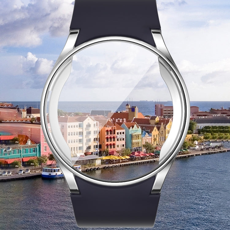 For Samsun Galaxy Watch 7 40mm Full Coverage TPU Electroplated Watch Protective Case(Cyan)