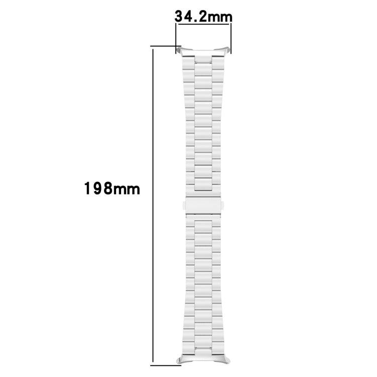 For Samsung Galaxy Watch Ultra 47mm Three Beads Stainless Steel Metal Watch Band(Rose Gold)
