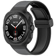 For Samsung Galaxy Watch Ultra 47mm Magnetic Folding Buckle Silicone Leather Watch Band(Gray) - Watch Bands by PMC TechLife | Online Shopping South Africa | PMC TechLife | Buy Now Pay Later Mobicred