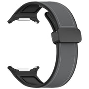 For Samsung Galaxy Watch Ultra 47mm Magnetic Folding Buckle Silicone Leather Watch Band(Gray)