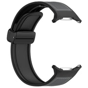 For Samsung Galaxy Watch Ultra 47mm Magnetic Folding Buckle Silicone Leather Watch Band(Gray)