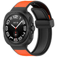 For Samsung Galaxy Watch Ultra 47mm Magnetic Folding Buckle Silicone Leather Watch Band(Orange) - Watch Bands by PMC TechLife | Online Shopping South Africa | PMC TechLife | Buy Now Pay Later Mobicred