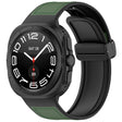 For Samsung Galaxy Watch Ultra 47mm Magnetic Folding Buckle Silicone Leather Watch Band(Green) - Watch Bands by PMC TechLife | Online Shopping South Africa | PMC TechLife | Buy Now Pay Later Mobicred