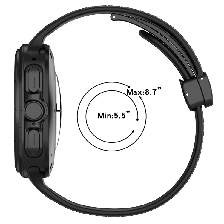 For Samsung Galaxy Watch Ultra 47mm Magnetic Folding Buckle Silicone Leather Watch Band(Black)