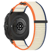 For Samsung Galaxy Watch Ultra 47mm Hook and Loop Fastener Loop Nylon Watch Band(Orange+Beige)