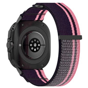 For Samsung Galaxy Watch Ultra 47mm Hook and Loop Fastener Loop Nylon Watch Band(Pink+Purple)