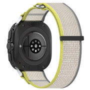 For Samsung Galaxy Watch Ultra 47mm Hook and Loop Fastener Loop Nylon Watch Band(Yellow+Gray)