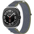 For Samsung Galaxy Watch Ultra 47mm Hook and Loop Fastener Loop Nylon Watch Band(Green+Grey) - Watch Bands by PMC TechLife | Online Shopping South Africa | PMC TechLife | Buy Now Pay Later Mobicred