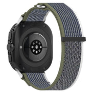 For Samsung Galaxy Watch Ultra 47mm Hook and Loop Fastener Loop Nylon Watch Band(Green+Grey)
