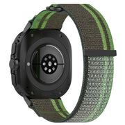 For Samsung Galaxy Watch Ultra 47mm Hook and Loop Fastener Loop Nylon Watch Band(Dark Green)