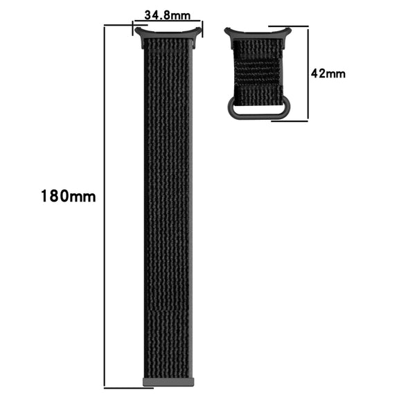For Samsung Galaxy Watch Ultra 47mm Hook and Loop Fastener Loop Nylon Watch Band(Pink+Purple)