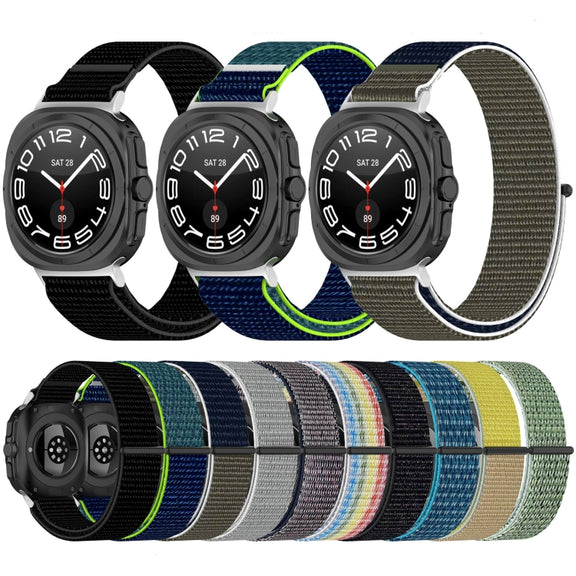 For Samsung Galaxy Watch Ultra 47mm Loop Nylon Hook and Loop Fastener Watch Band(Sea Blue)