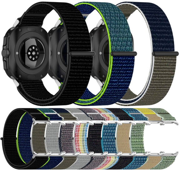 For Samsung Galaxy Watch Ultra 47mm Loop Nylon Hook and Loop Fastener Watch Band(Rainbow)