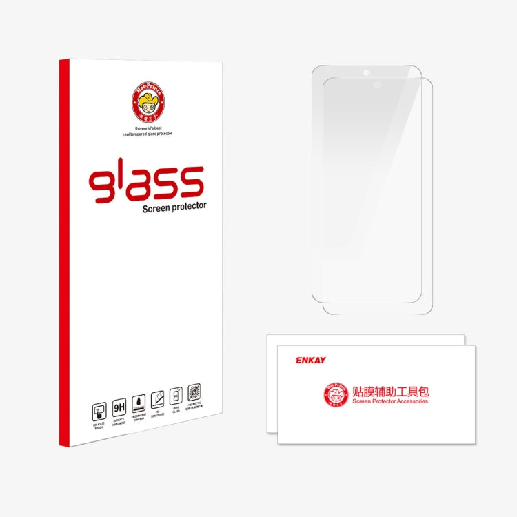 For Google Pixel 9 2pcs ENKAY 9H Big Arc Edge High Aluminum-silicon Tempered Glass Film