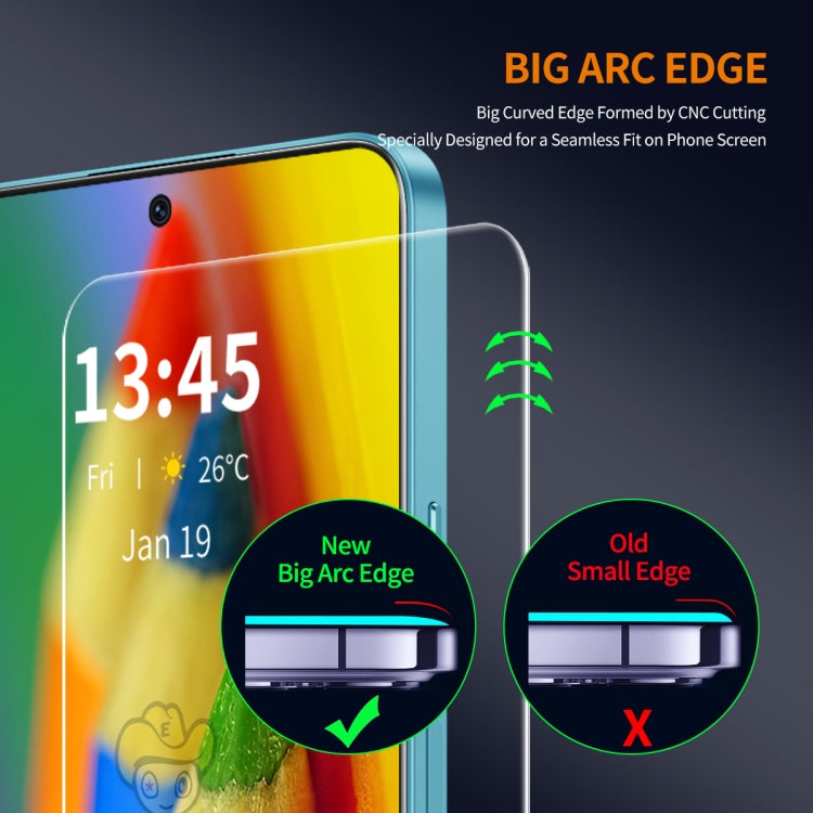 For Google Pixel 9 Pro XL 10pcs ENKAY 9H Big Arc Edge High Aluminum-silicon Tempered Glass Film