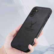 For Samsung Galaxy S25 5G Deer Head Cloth Skin All-inclusive Phone Case(Blue)