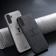For Samsung Galaxy S25+ 5G Deer Head Cloth Skin All-inclusive Phone Case(White)