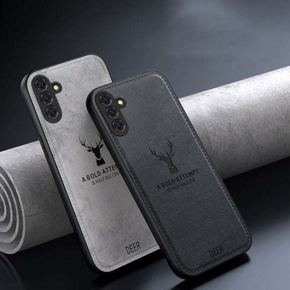 For Samsung Galaxy S25+ 5G Deer Head Cloth Skin All-inclusive Phone Case(White)