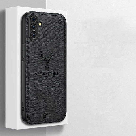 For Samsung Galaxy S25+ 5G Deer Head Cloth Skin All-inclusive Phone Case(White)
