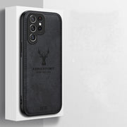 For Samsung Galaxy S25 Ultra 5G Deer Head Cloth Skin All-inclusive Phone Case(White)