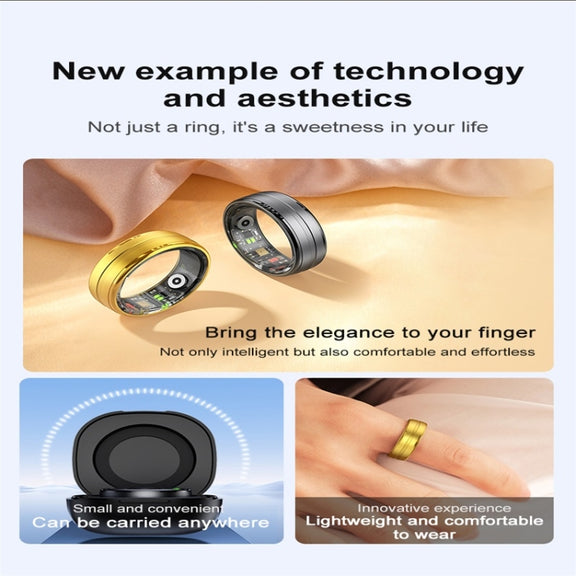 R06 SIZE 11 Smart Ring, Support Heart Rate / Blood Oxygen / Sleep Monitoring / Multiple Sports Modes(Gold)