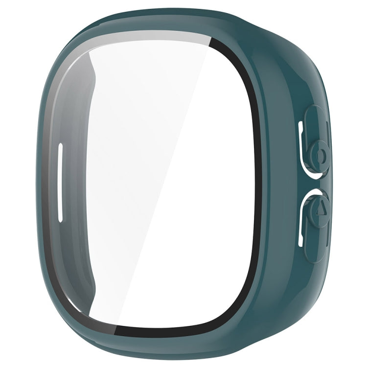 For Fitbit Ace LTE  PC + Tempered Glass Film Integrated Watch Protective Case(Pine Green)