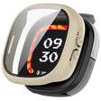For Fitbit Ace LTE  PC + Tempered Glass Film Integrated Watch Protective Case(Ivory White) - Watch Cases by PMC TechLife | Online Shopping South Africa | PMC TechLife | Buy Now Pay Later Mobicred
