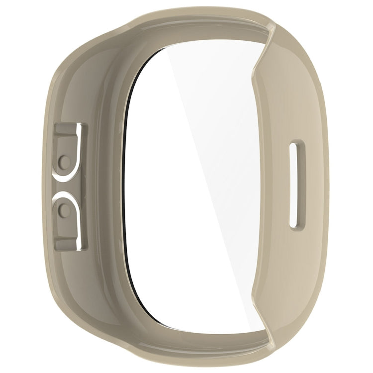 For Fitbit Ace LTE  PC + Tempered Glass Film Integrated Watch Protective Case(Ivory White)