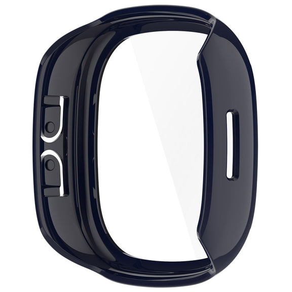 For Fitbit Ace LTE  PC + Tempered Glass Film Integrated Watch Protective Case(Ink Blue)