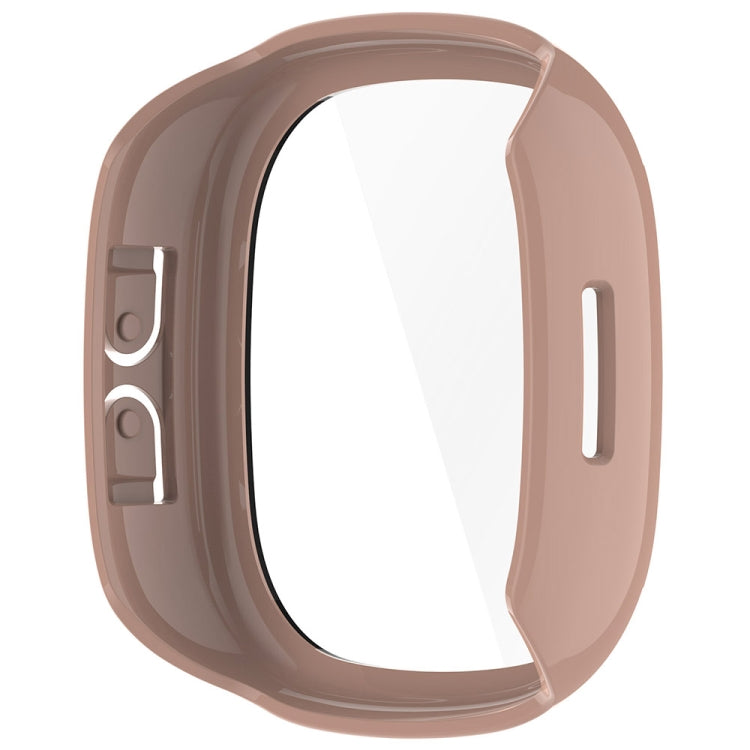 For Fitbit Ace LTE  PC + Tempered Glass Film Integrated Watch Protective Case(Sakura Pink) - Watch Cases by PMC TechLife | Online Shopping South Africa | PMC TechLife | Buy Now Pay Later Mobicred
