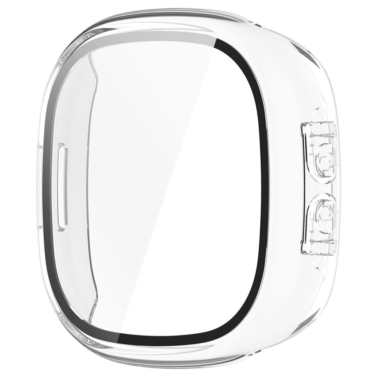 For Fitbit Ace LTE  PC + Tempered Glass Film Integrated Watch Protective Case(Transparent White) - Watch Cases by PMC TechLife | Online Shopping South Africa | PMC TechLife | Buy Now Pay Later Mobicred