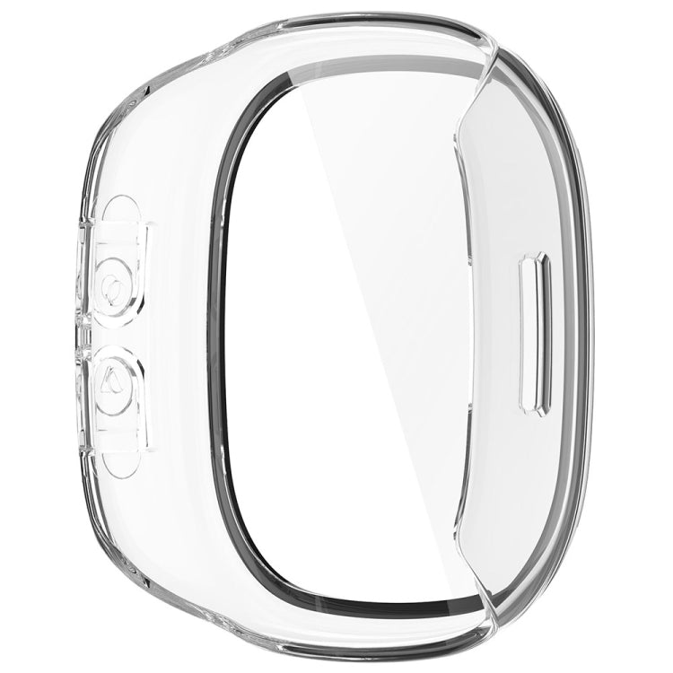 For Fitbit Ace LTE  PC + Tempered Glass Film Integrated Watch Protective Case(Transparent White)