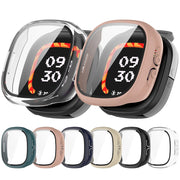 For Fitbit Ace LTE  PC + Tempered Glass Film Integrated Watch Protective Case(Transparent White)