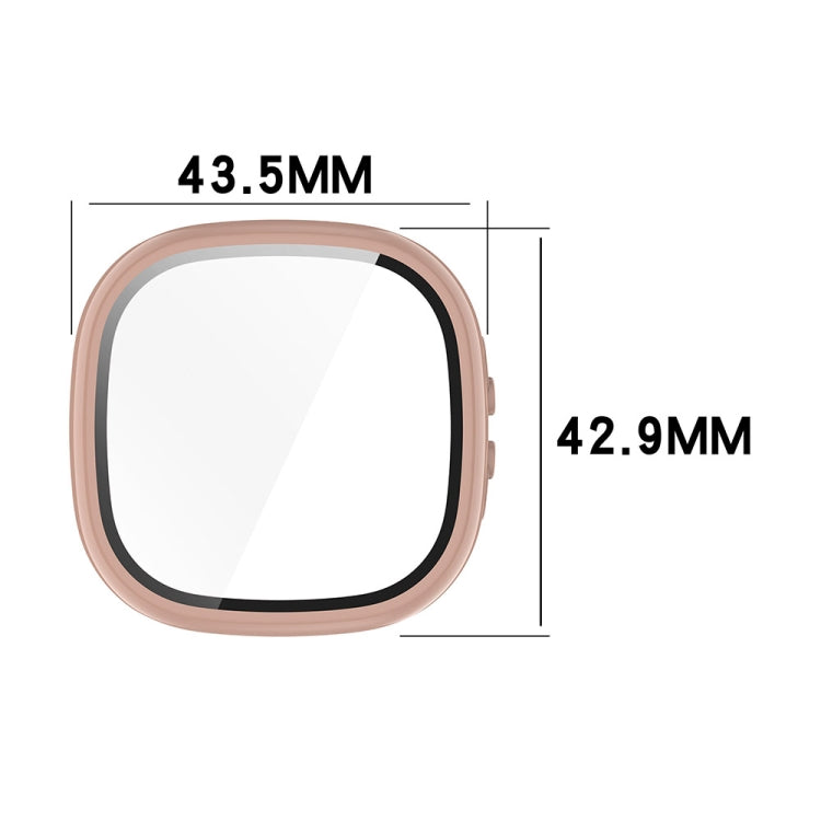 For Fitbit Ace LTE  PC + Tempered Glass Film Integrated Watch Protective Case(Transparent White) - Watch Cases by PMC TechLife | Online Shopping South Africa | PMC TechLife | Buy Now Pay Later Mobicred