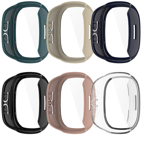For Fitbit Ace LTE  PC + Tempered Glass Film Integrated Watch Protective Case(Transparent White)