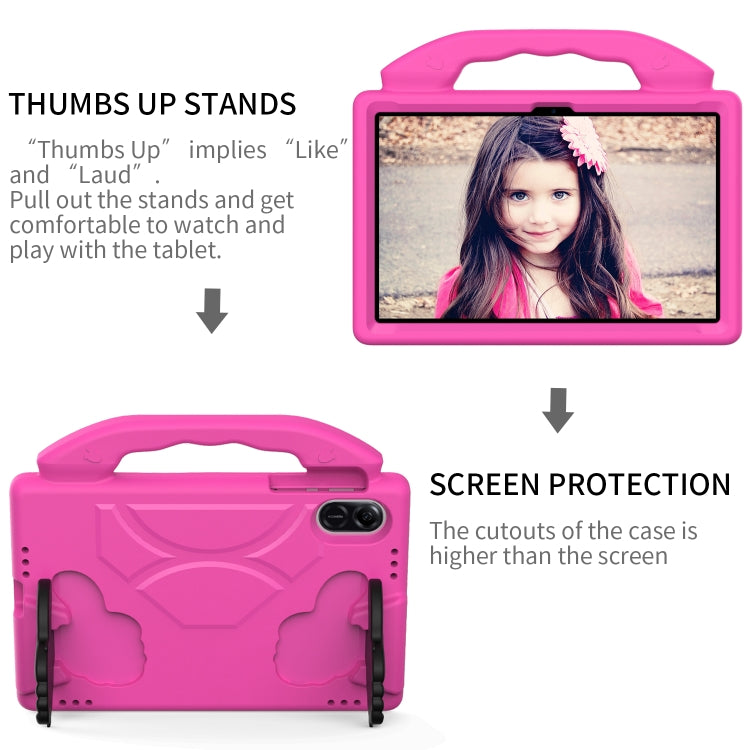 For Honor Pad X8 Pro 11.2 2023 Children EVA Shockproof Tablet Case with Thumb Bracket(RoseRed)