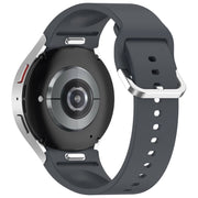 For Samsung Galaxy Watch7 40 / 44mm Solid Color Silver Buckle Quick Release Silicone Watch Band(Gray)