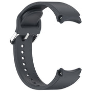 For Samsung Galaxy Watch7 40 / 44mm Solid Color Silver Buckle Quick Release Silicone Watch Band(Gray)
