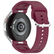 For Samsung Galaxy Watch FE 40mm Solid Color Silver Buckle Quick Release Silicone Watch Band(Wine Red)