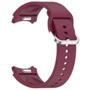 For Samsung Galaxy Watch FE 40mm Solid Color Silver Buckle Quick Release Silicone Watch Band(Wine Red)