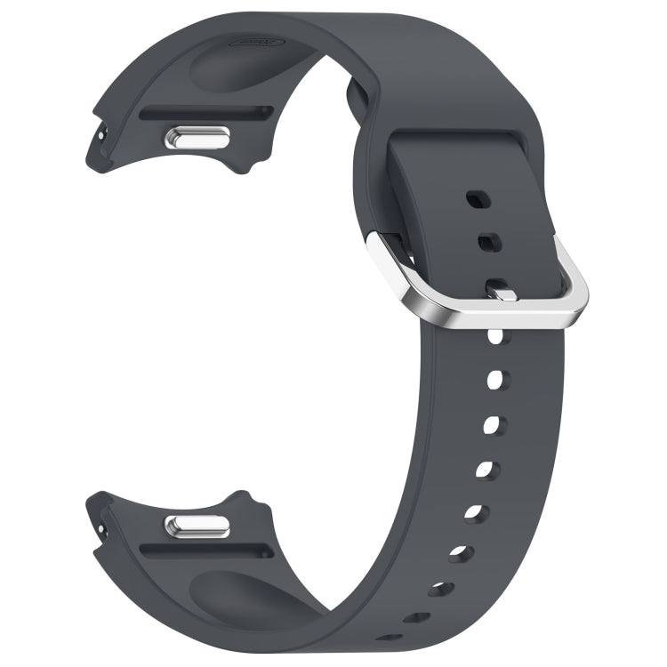For Samsung Galaxy Watch FE 40mm Solid Color Silver Buckle Quick Release Silicone Watch Band(Gray)