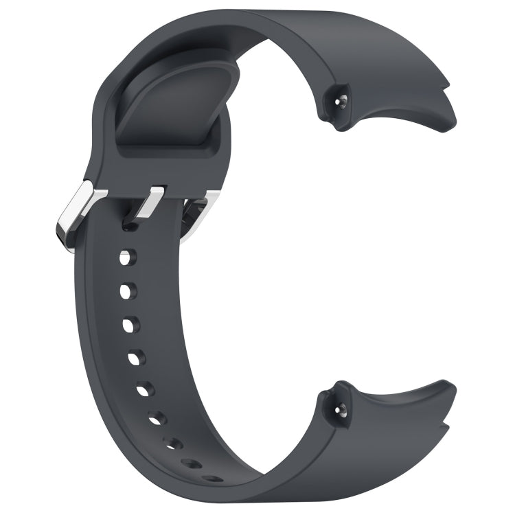 For Samsung Galaxy Watch FE 40mm Solid Color Silver Buckle Quick Release Silicone Watch Band(Gray)