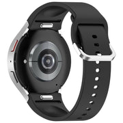 For Samsung Galaxy Watch FE 40mm Solid Color Silver Buckle Quick Release Silicone Watch Band(Black)