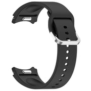 For Samsung Galaxy Watch FE 40mm Solid Color Silver Buckle Quick Release Silicone Watch Band(Black)