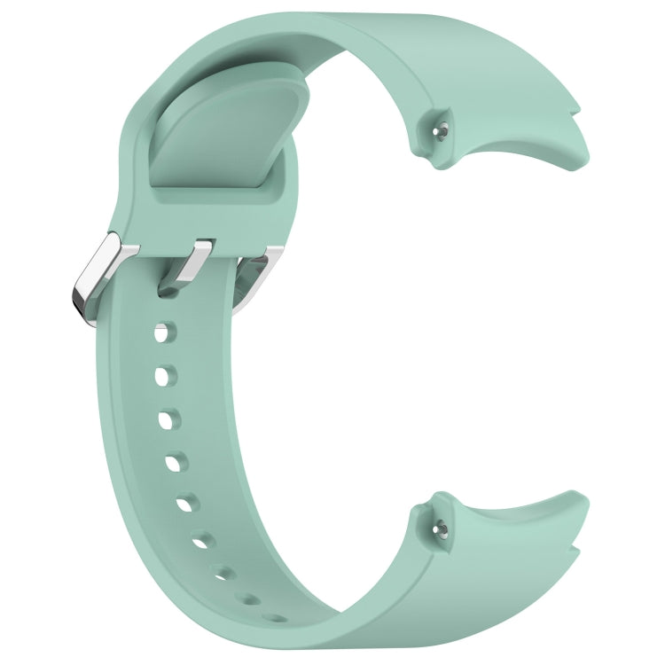 For Samsung Galaxy Watch FE 40mm Solid Color Silver Buckle Quick Release Silicone Watch Band(Light Green)