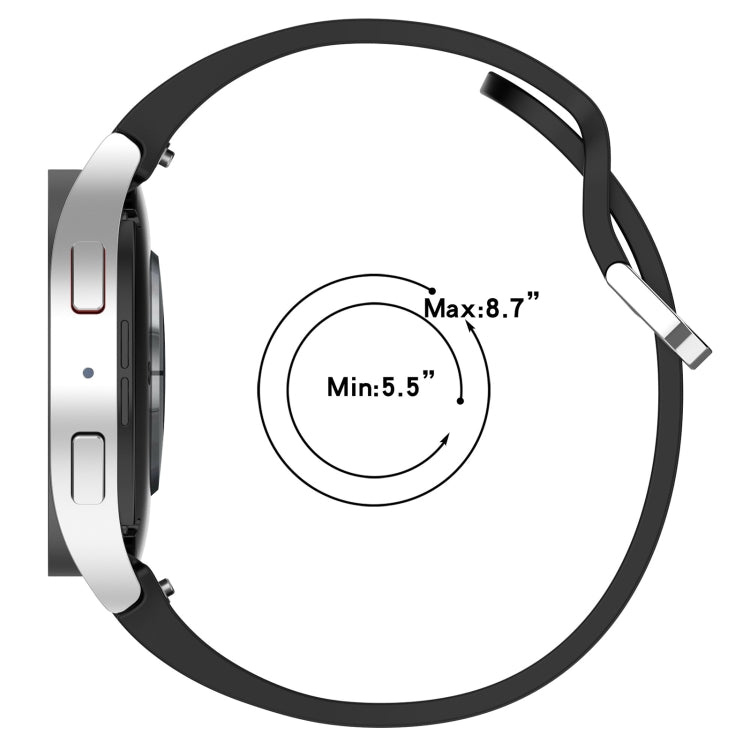 For Samsung Galaxy Watch7 40 / 44mm Solid Color Silver Buckle Quick Release Silicone Watch Band(Dark Green)