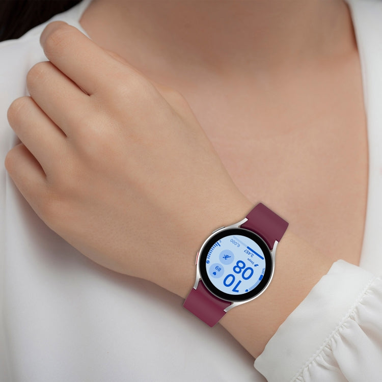 For Samsung Galaxy Watch FE 40mm Solid Color Silver Buckle Quick Release Silicone Watch Band(Dark Green) - free shipping - PMC TechLife - Order now!