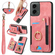 For Motorola Moto G 2024 Retro Skin-feel Ring Multi-card RFID Wallet Phone Case(Pink) - Motorola Cases by PMC Jewellery | Online Shopping South Africa | PMC Jewellery | Buy Now Pay Later Mobicred